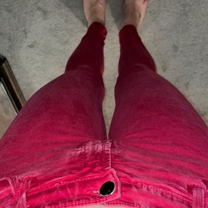J brand low rise red pants